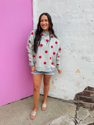 Play Ball Reversible Polka Dot Mock Neck