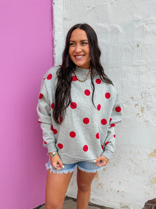 Play Ball Reversible Polka Dot Mock Neck