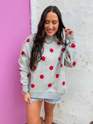 Play Ball Reversible Polka Dot Mock Neck