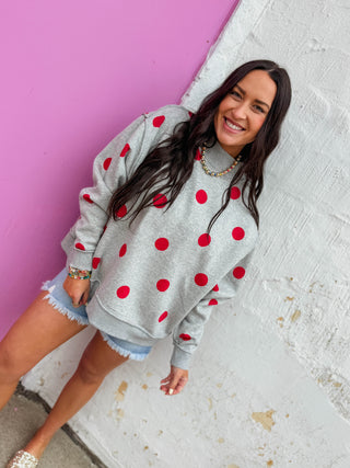 Play Ball Reversible Polka Dot Mock Neck