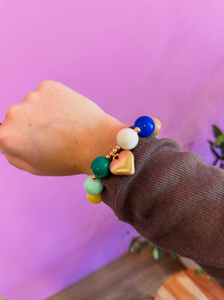 Multi Beaded Heart Bracelet