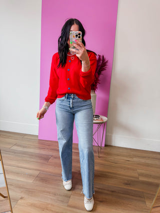 Wren Cardigan-Red