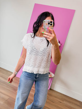 Danielle Crochet Top-Off White