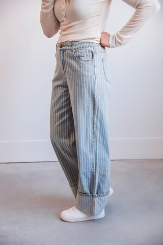 Marren Striped Denim Pants