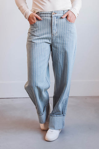 Marren Striped Denim Pants