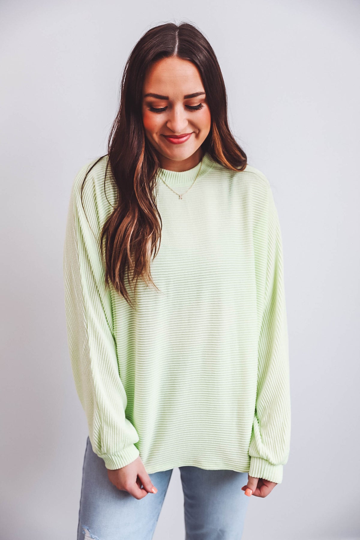 Brianna Corded Top-Lime