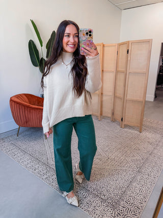 Rylin Wide Leg Pants-Green