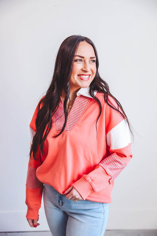 Jaiden Pullover-Coral