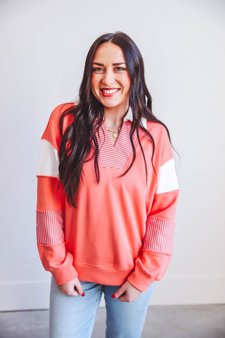 Jaiden Pullover-Coral