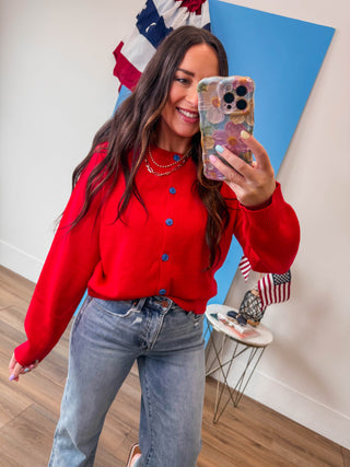 Wren Cardigan-Red