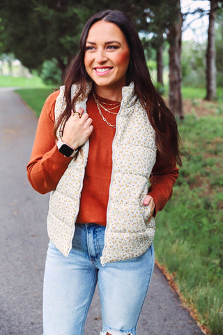 Amara Floral Vest-Ivory