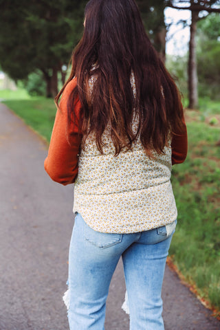 Amara Floral Vest-Ivory