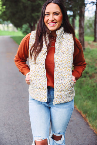 Amara Floral Vest-Ivory