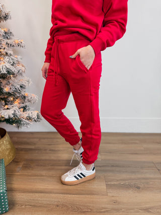 On The Move Joggers-Ruby