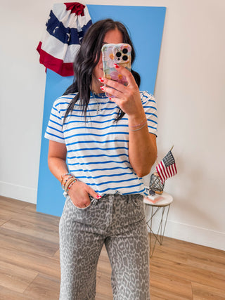 Go-Getter Striped Tee-Ocean Blue