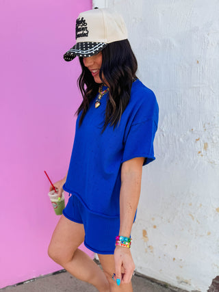 Set The Tone Knit Set-Royal Blue