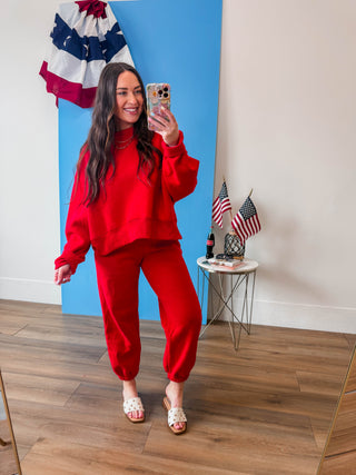 Easy Living Joggers-Red