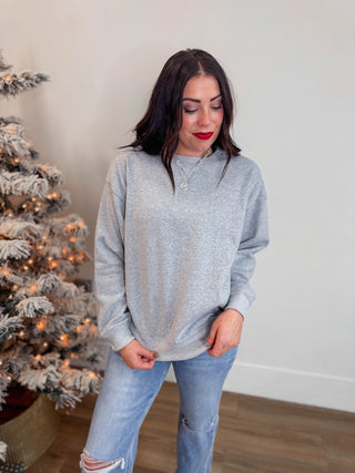 Cozy Club Crewneck-Heather Grey