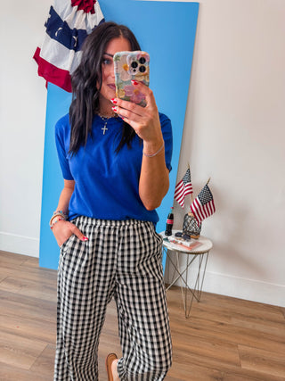 Carrie Knit Top-Royal Blue