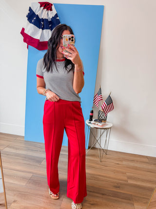 Simply Chic Trousers-Red