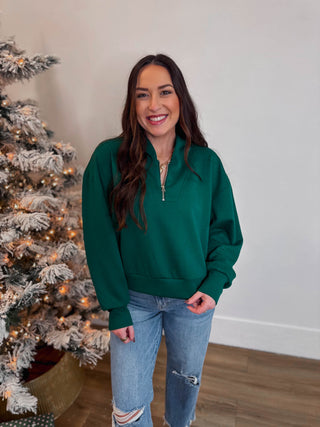 Everyday Ease Quarter Zip-Hunter Green