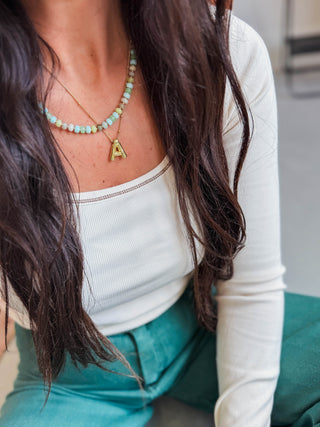 Mint Beaded Necklace