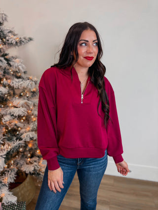 Everyday Ease Quarter Zip-Cabernet