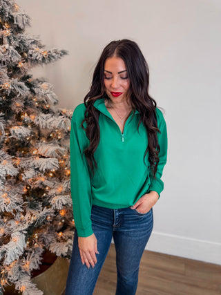 Cloud Core Quarter Zip-Kelly Green