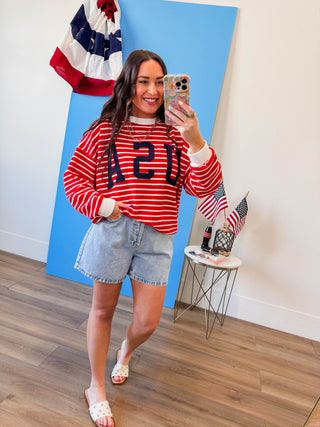 USA Striped Pullover