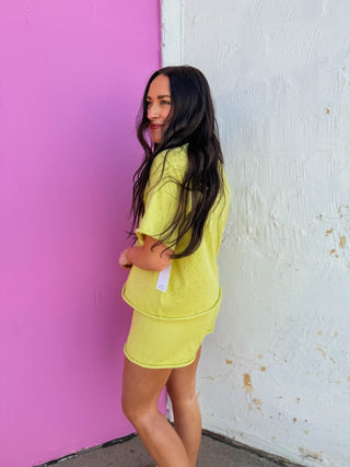 Set The Tone Knit Set-Lime