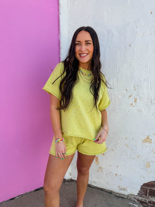 Set The Tone Knit Set-Lime