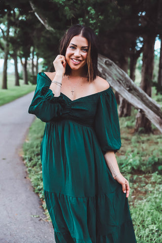 Teagan Midi Dress-Sea Green