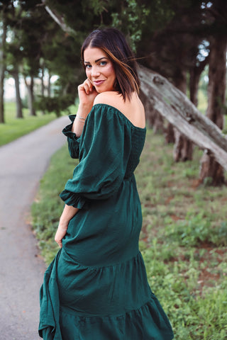 Teagan Midi Dress-Sea Green