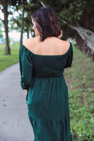 Teagan Midi Dress-Sea Green