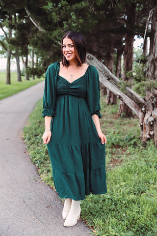 Teagan Midi Dress-Sea Green