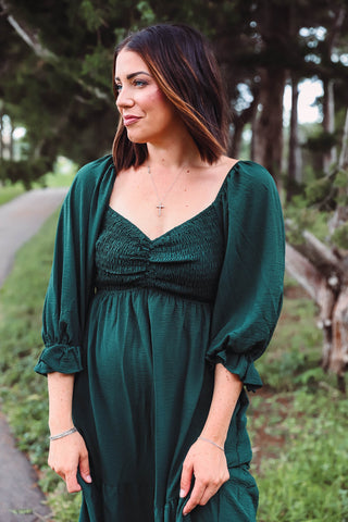 Teagan Midi Dress-Sea Green