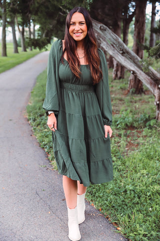 Danielle Midi Dress-Olive