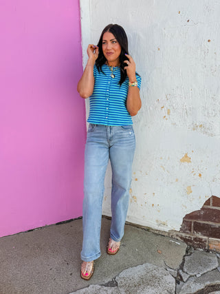 Carson Mid Rise Wide Leg Denim