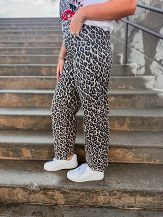 Liv High Rise Leopard Barrel Jeans