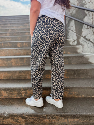 Liv High Rise Leopard Barrel Jeans