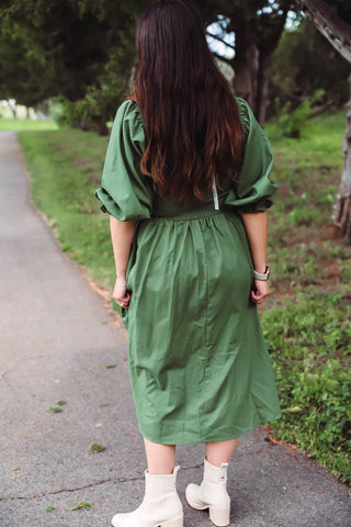 Blair Midi Dress-Olive