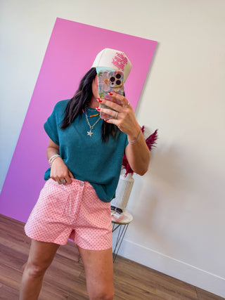 Simple Days Corded Top-Teal