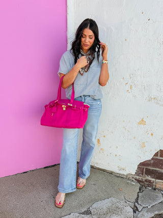Kerri Striped Top-Denim