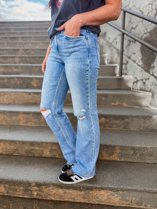 Dakota High Rise Slim Wide Leg Denim