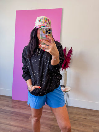Millie Polka Dot Hoodie-Black