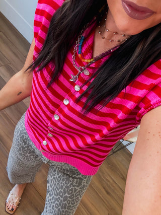 Heartbreaker Striped Sweater Vest