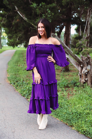 Alice Midi Dress-Purple