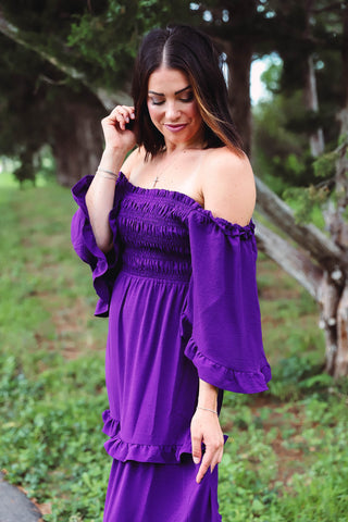 Alice Midi Dress-Purple