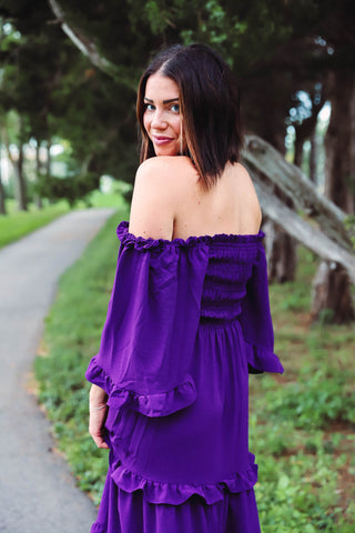 Alice Midi Dress-Purple