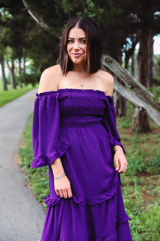 Alice Midi Dress-Purple